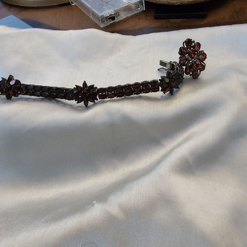 QVC Garnet and Silver Jewelry Set - Picture 5 of 7